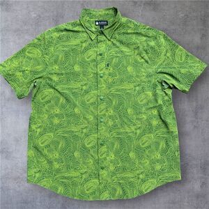 Alaskan Hardgear Chilkat River Snap Button Down Green Shirt Men's Size XL